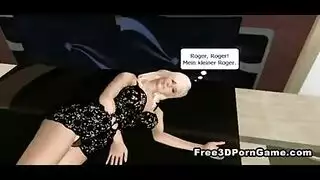 فتاة أنيمي بزي سمكة تنزل لتأخذ السائل المنوي