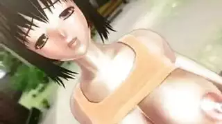 horny anime housewife fucks herself deep with a glass toy