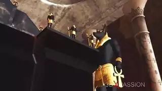 أنوبيس يطلق وحشيته على حورية سوداء راغبة
