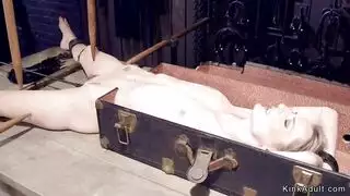 شقراء مقيدة ومعصوبة العينين لعملية نيك جماعي صعب