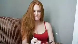 هواة زوجه أحمر الشعر فتح الهرة
