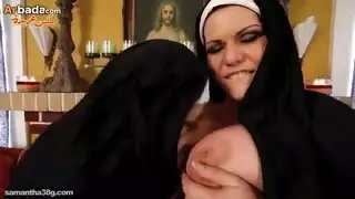 سكس سحاق في الكنيسة: أنجلينا كاسترو في ثريصوم مقدس بورن