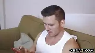 horny neighbor gets a double penetration treat from the girl next door