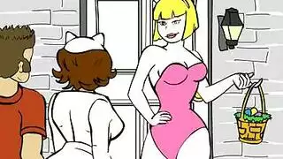 جنس جماعي جامح: قذف على كل جسم